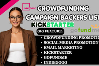 generate active backers list for indiegogo kickstarter, gofundme campaign