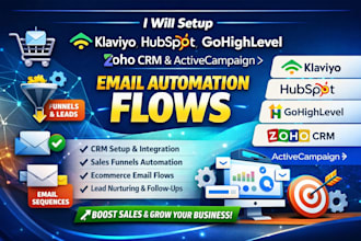 setup klaviyo gohighlevel hubspot zoho crm activecampaign email automation flows