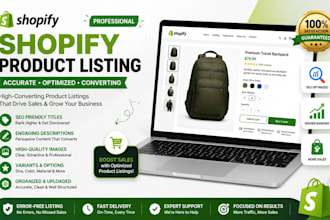 shopify products, product listing, SEO optimized shopify store product upload