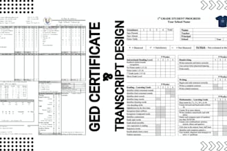 design high school, college transcript, ged tanscript, certificate and diploma