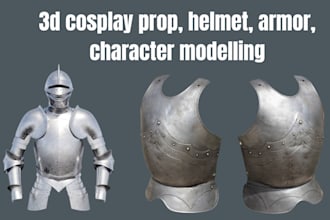 design high detail 3d cosplay helmets, masks, and armor for printing