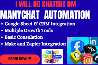 automate instagram facebook and whatsapp with manychat chatbot