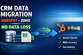 crm data migration to hubspot or zoho crm without data loss or downtime securely