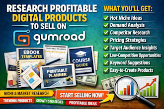 research profitable digital product to sell on gumroad envato market payhip esty