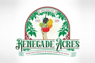 design monogram urban agriculture organic farm logo