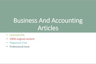 write an article on business and accounting