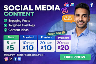 create engaging social media captions and posts