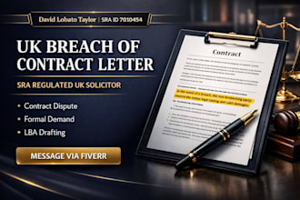 write a UK breach of contract demand letter as a licensed solicitor