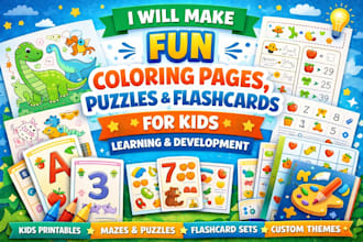 make fun coloring pages, and flashcards for kids learning and development