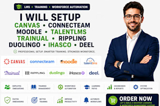 setup canvas connecteam moodle talentlms trainual rippling duolingo ihasco deel