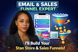 do stan store promotion, store traffic,lead generation sales funnel landing page