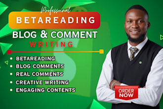 beta read critique write genuine blog comment on your blog article writing