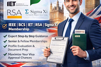 help you get ieee, bcs, iet, rsa, sigma xi membership for UK talent visa