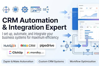 set up CRM automation workflow integration and ai systems in mondaycom hubspot