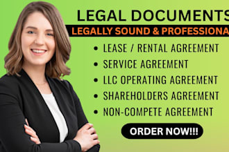 draft legal contracts, agreements and documents