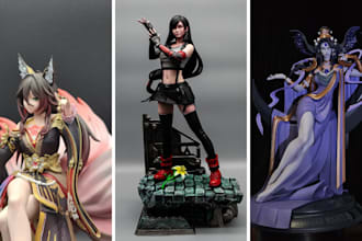3d print and paint anime figure oc vtuber game figures resin fdm printing