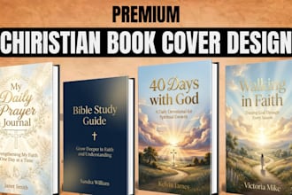 design christian book cover, prayer religious journal amazon kdp ebook cover