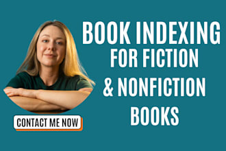 create a detailed back of book index for textbook, nonfiction, and academic book