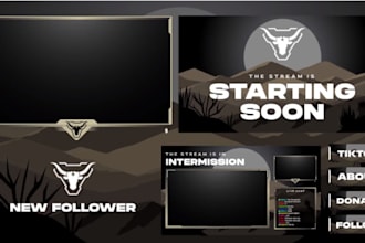 draw twitch overlay, panels stream package, animated overlay, twitch logo