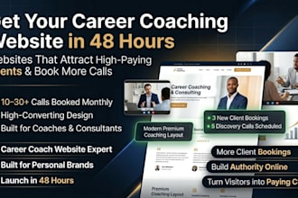 design career coach website, ama consulting, coaching website in 48 hours