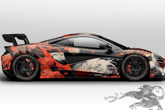 make eye catching car and vehicle wrap design