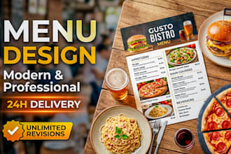 design restaurant menu, food menu, cafe menu or digital menu