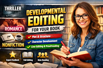 developmental edit fiction book thriller steamy romance nonfiction book editor