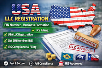 do USA llc registration, ein number, business formation and irs filing