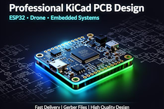 design professional kicad pcb for esp32, drone and embedded electronics