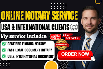 notarize documents remote USA and international florida notary public