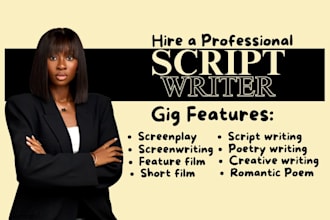 write movie script, screenwriting, feature film script, screenplay, tv script