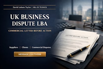 draft a UK business dispute letter before action as a solicitor