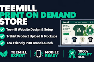 build teemill print on demand ecommerce website product upload tshirt designs