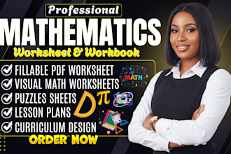 custom design maths worksheet, workbook, lesson plan and fillable pdf