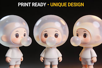 create custom 3d bubble head chibi characters for 3d printing