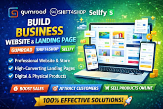 build gumroad shift4shop sellfy for business website and landing page