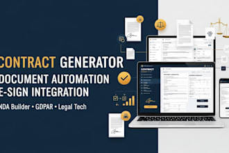 design legal contract generator, document automation website, esign integration