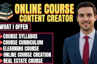 do online course content, elearning course creation, curriculum and syllabus