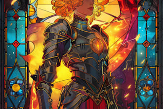 draw amazing stained glass art for your character or image