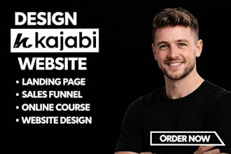 design kajabi online course sales funnel fitness website builder landing page
