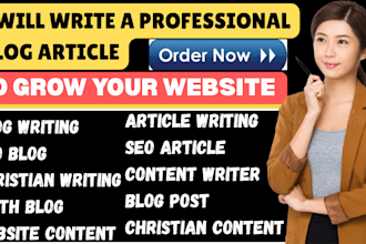 write a blog article to grow your website for christian platforms and design
