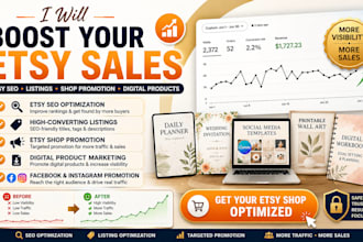 boost etsy sales, etsy SEO, listing, etsy digital product design, shop promotion