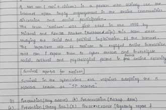 writing hand written notes and assignment