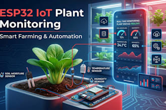 build esp32 iot plant monitoring system for smart farming and automation