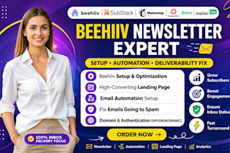 setup beehiiv, brevo mailerlite newsletter design beehiiv automaton landing page