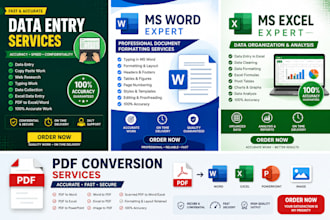 do accurate data entry, excel, copy paste, typing and pdf to word