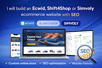 build an ecwid shift4shop or simvoly sellvia  ecommerce website with SEO