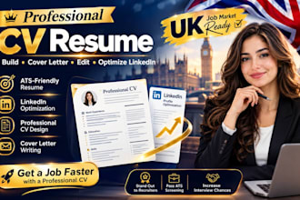 write professional resume CV build cover letter edit optimize linkedin design uk