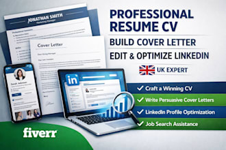 write professional resume CV build cover letter edit optimize linkedin design uk