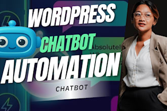 develop automation chatbot for wordpress website, wix and shopify website